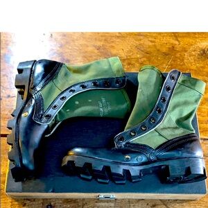 Leather / Canvas Desert Combat Boot - Unisex- narrow